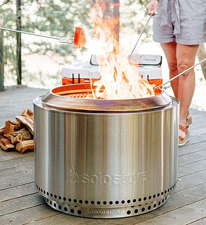 Yukon Stainless Steel Fire Pit And Stand
